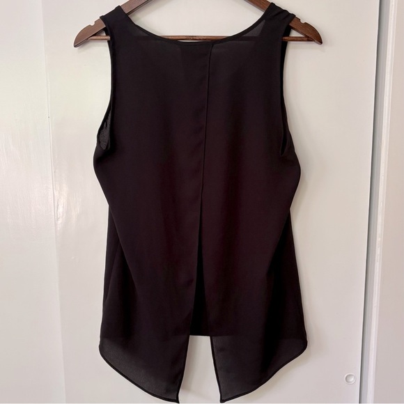 Express| Stylish Black Tank Top Open Back Lightweight Blouse Sz M - Picture 3 of 4